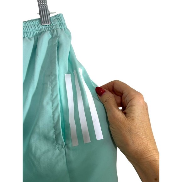 Adidas Own The Run Men’s Shorts S Green White Triple Striped Logo 9” AEROREADY - Picture 10 of 16